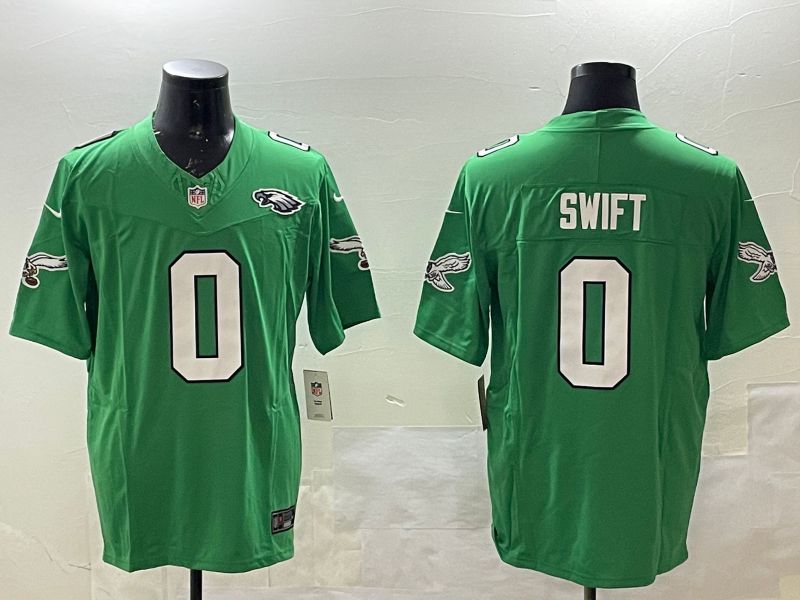 Men Philadelphia Eagles #0 Swift Green three generations 2025 Nike Vapor Limited NFL Jersey style 4->philadelphia eagles->NFL Jersey